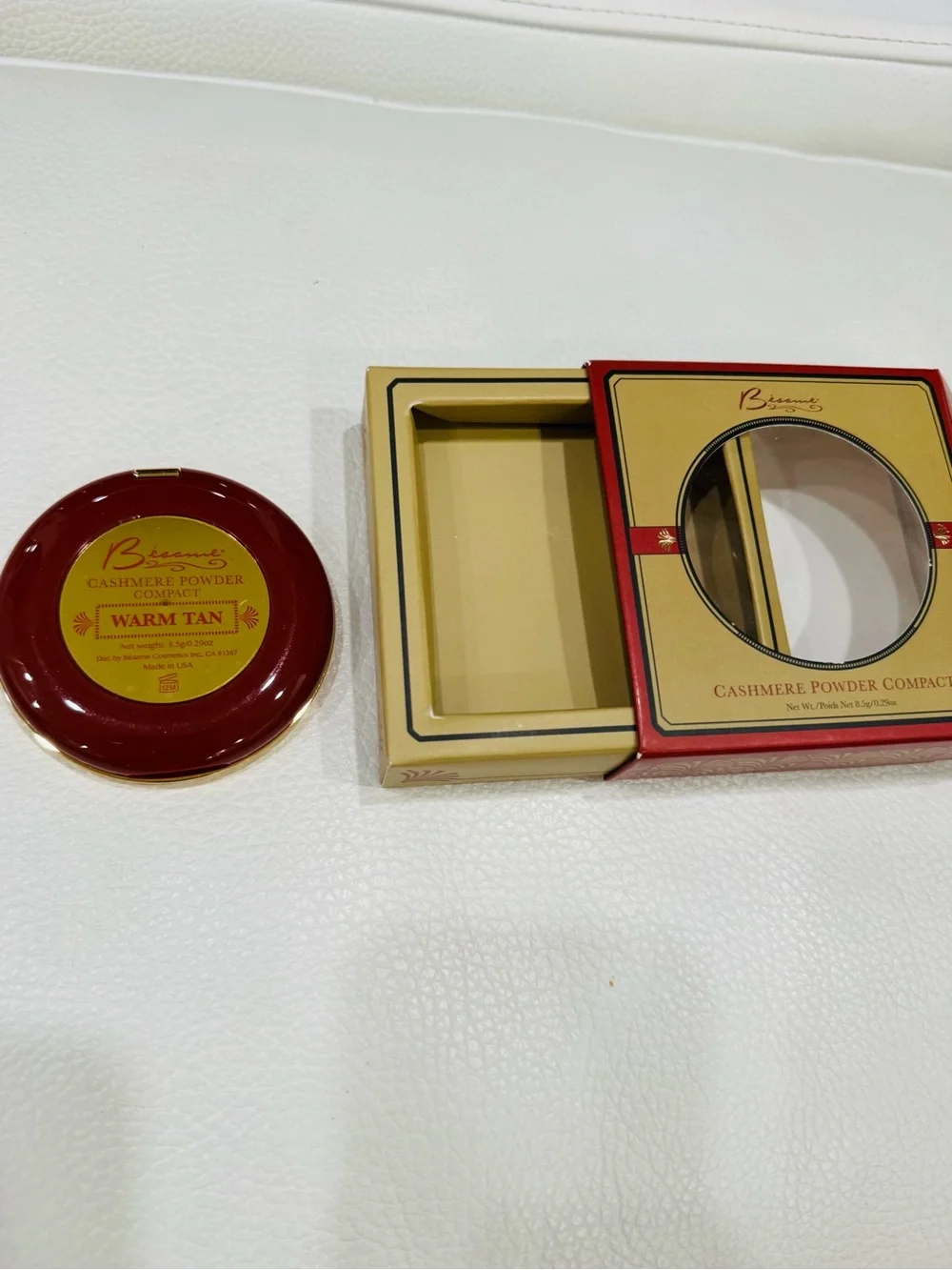 Besame Compact Powder Compact - CASHMERE POWDER COMPACT in Warm Tan